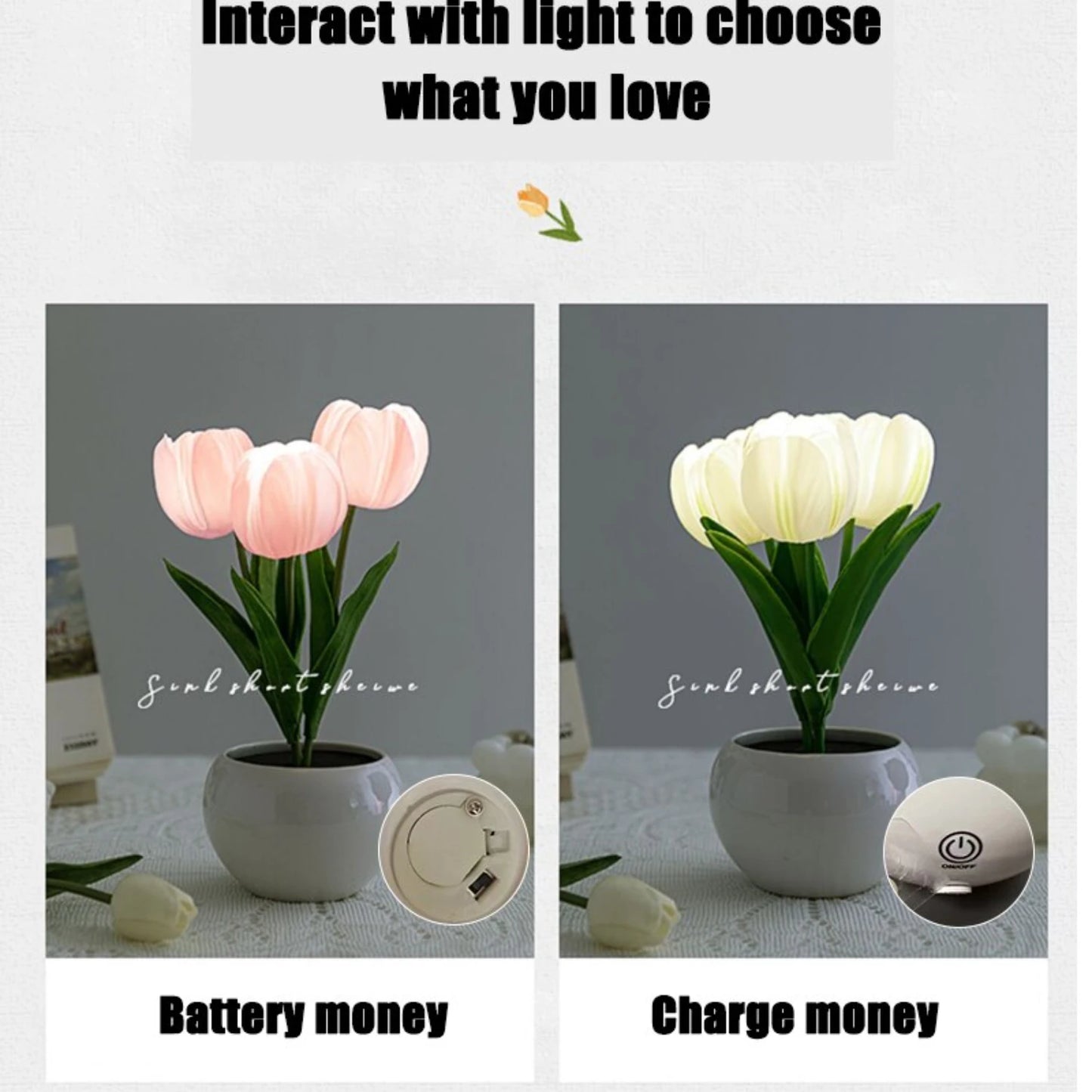 Beautiful LED Tulip Bedside Lamp