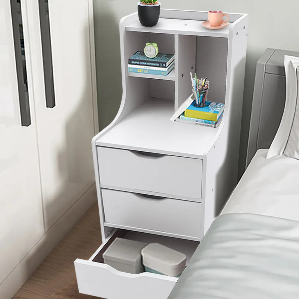 Easy Assembly Storage Nightstand with 3 Drawers