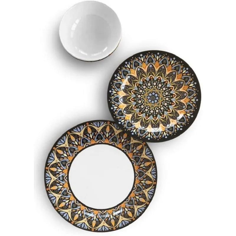 12-Piece Melamine Dinnerware Set - Service for 4, BPA free and dishwasher safe