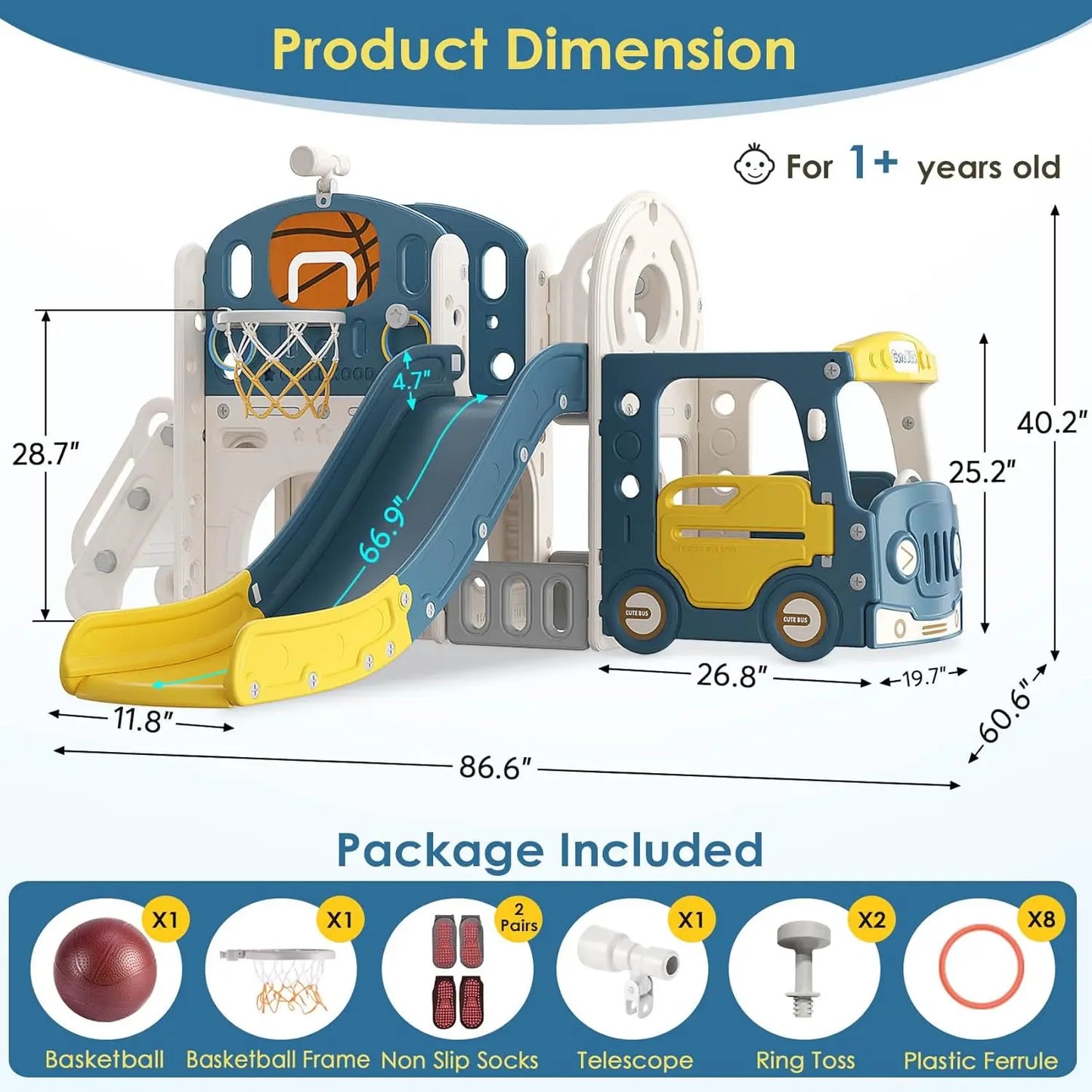 Indoor/ Outdoor Slide Playground Playset for Toddlers