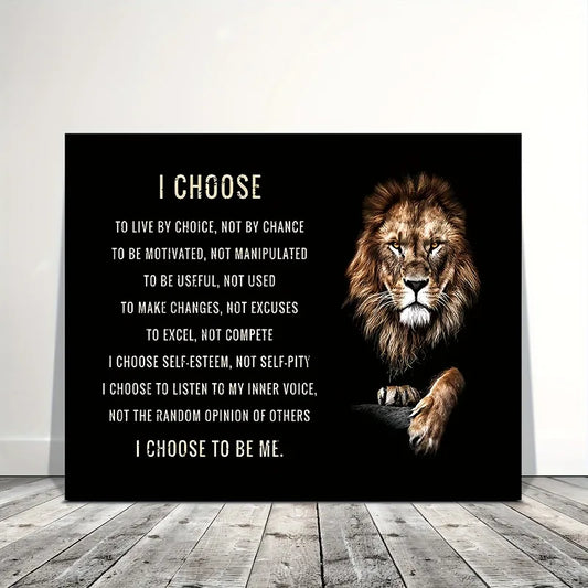 Wooden Frame Motivational Canvas Wall Art - Size Optional