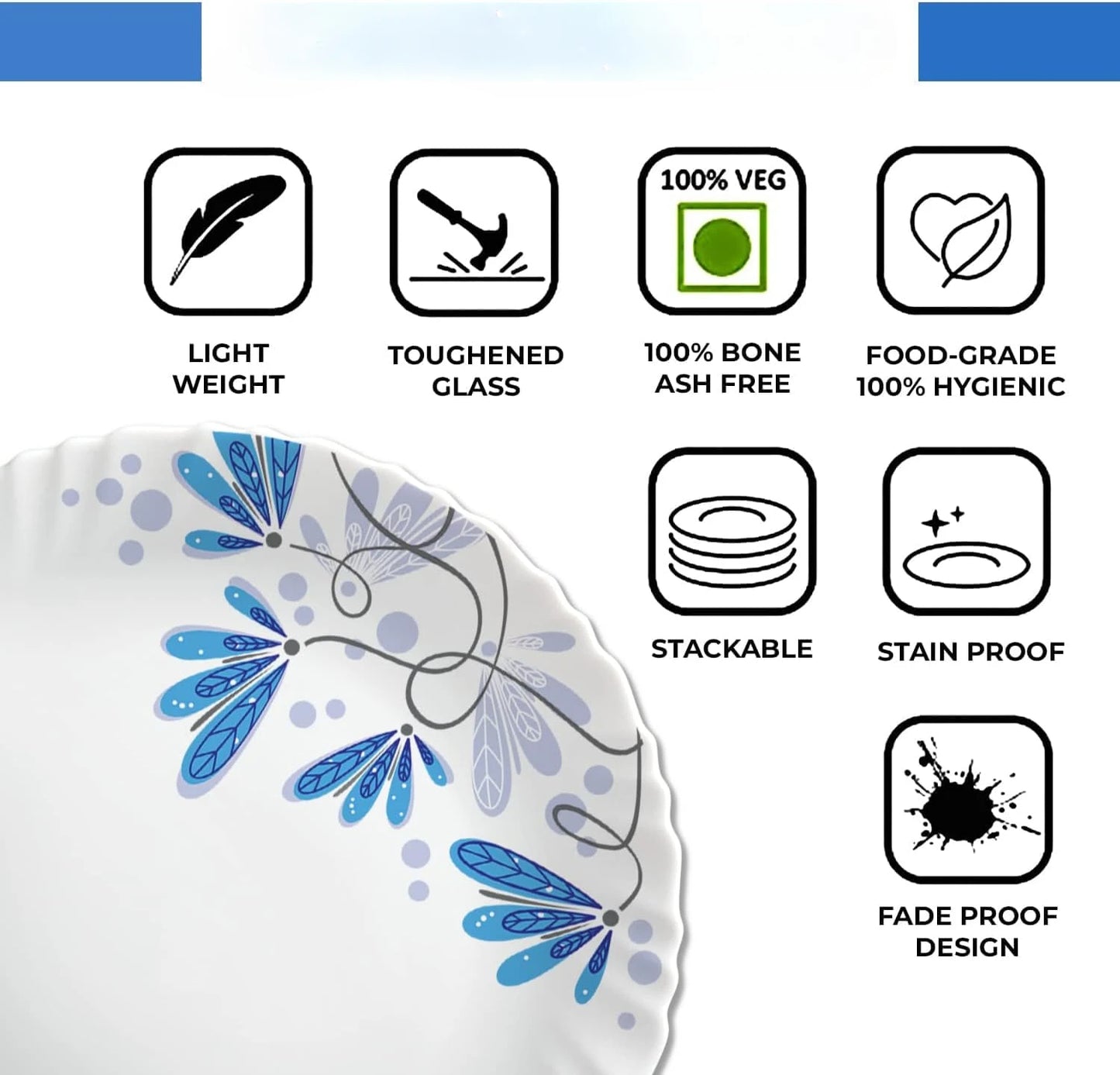 35 Piece, White Dinner Plates and Bowls Set, Stain Resistant, Dishwasher & Microwave Safe