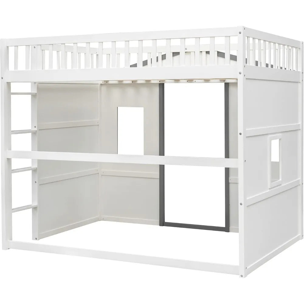 Twin Solid Wood Loft Bed Frame Playhouse