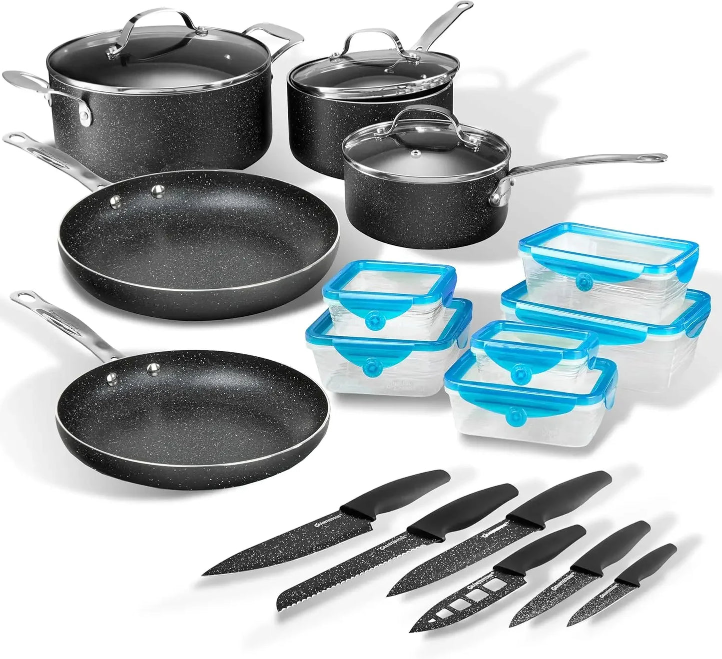 13/26 Piece Hard Anodized Nonstick Cookware Set