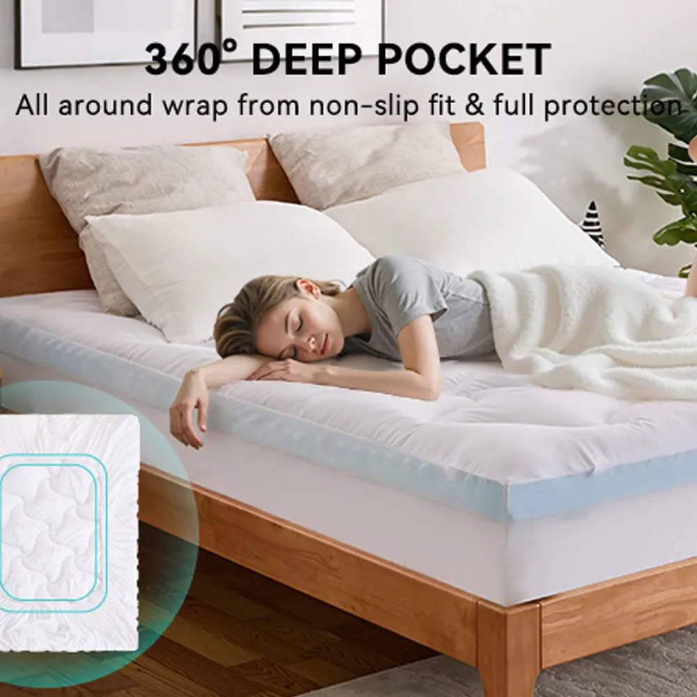 Hcore 3/4 Inch Memory Foam Mattress Topper, Support for Back Pain, Size Optional