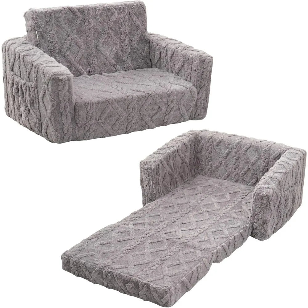 2-in-1 Flannel Fold Out Kid's Couch