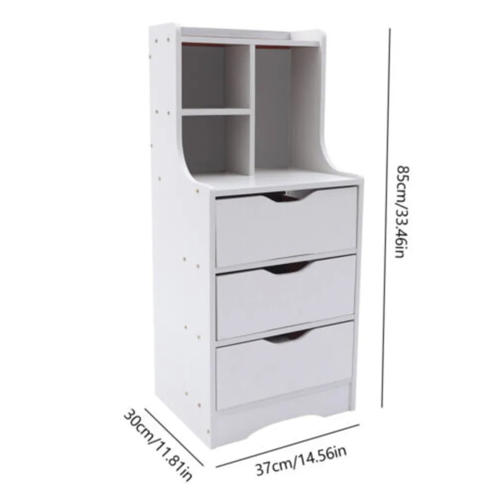 Easy Assembly Storage Nightstand with 3 Drawers