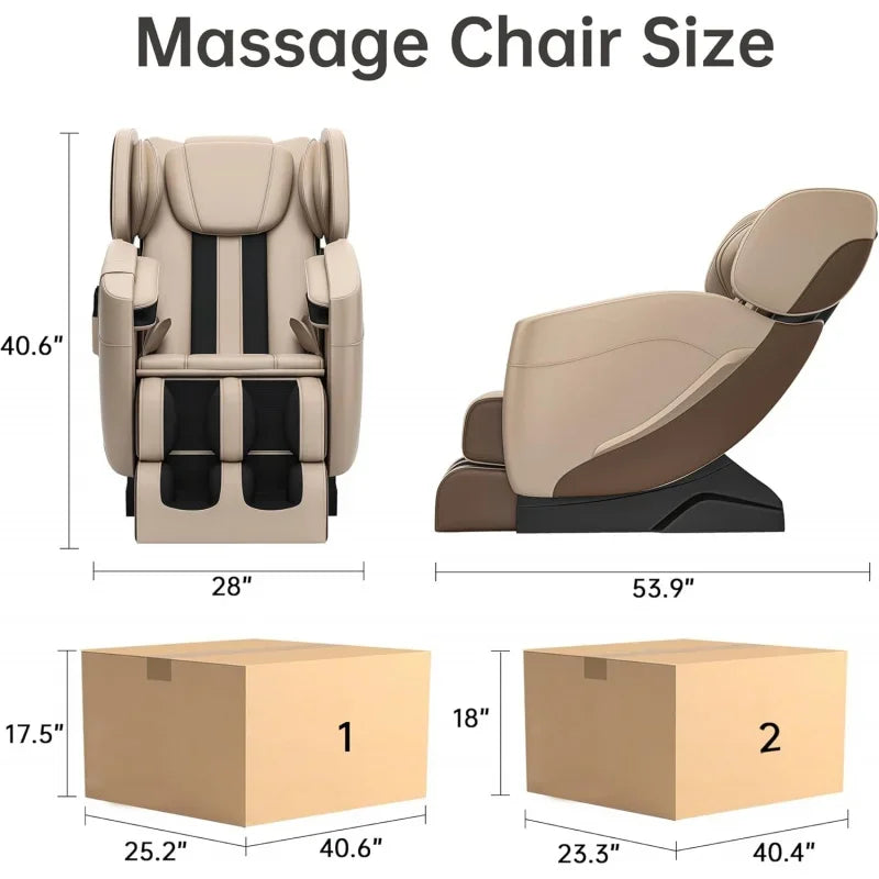 Full Body Zero Gravity Chair with Auto Modes, 8 Fix Point Rollers, Bluetooth, Foot Massage, Heating Function