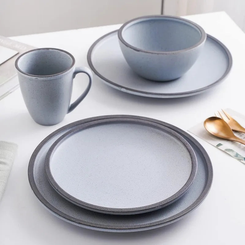 Tom Stoneware Reactive Glaze Dinnerware Set, 16/32 piece