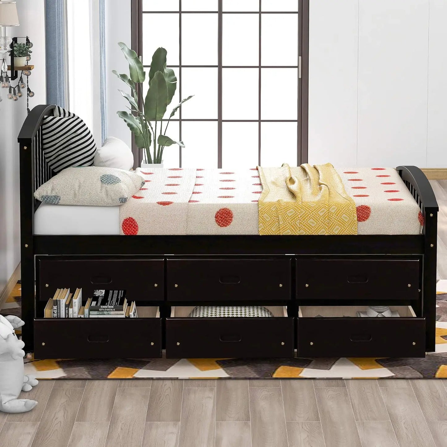 Twin Size Storage Daybed Bed Frame with 6 Drawers