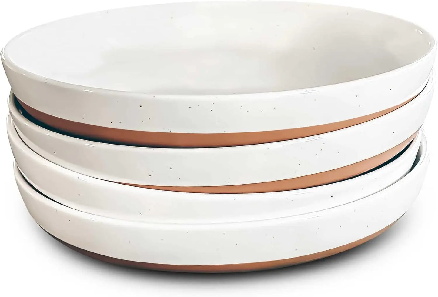 35oz, Ceramic Flat Pasta Bowl, Set of 4