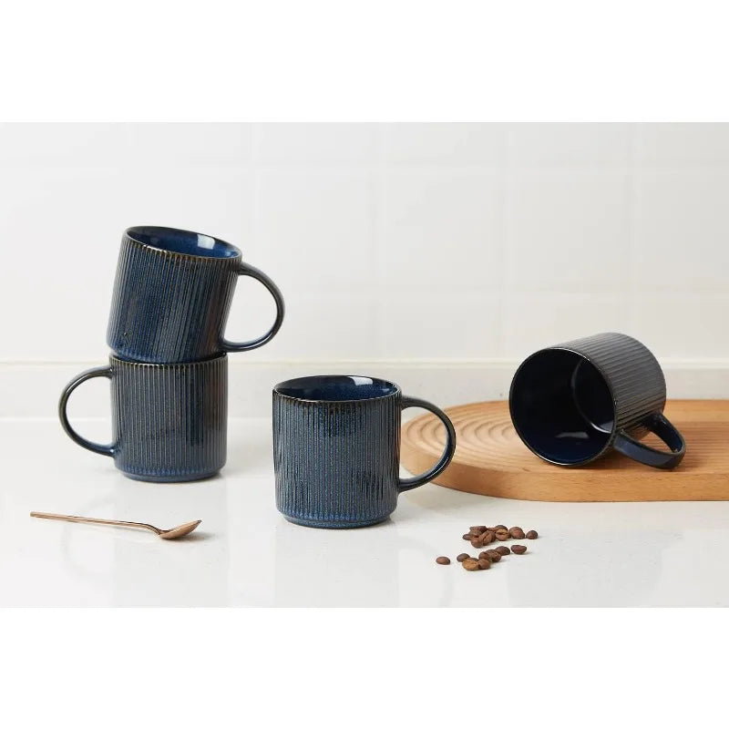 Coffee Mug Set for 6, 12 oz Catering Mugs with Handle