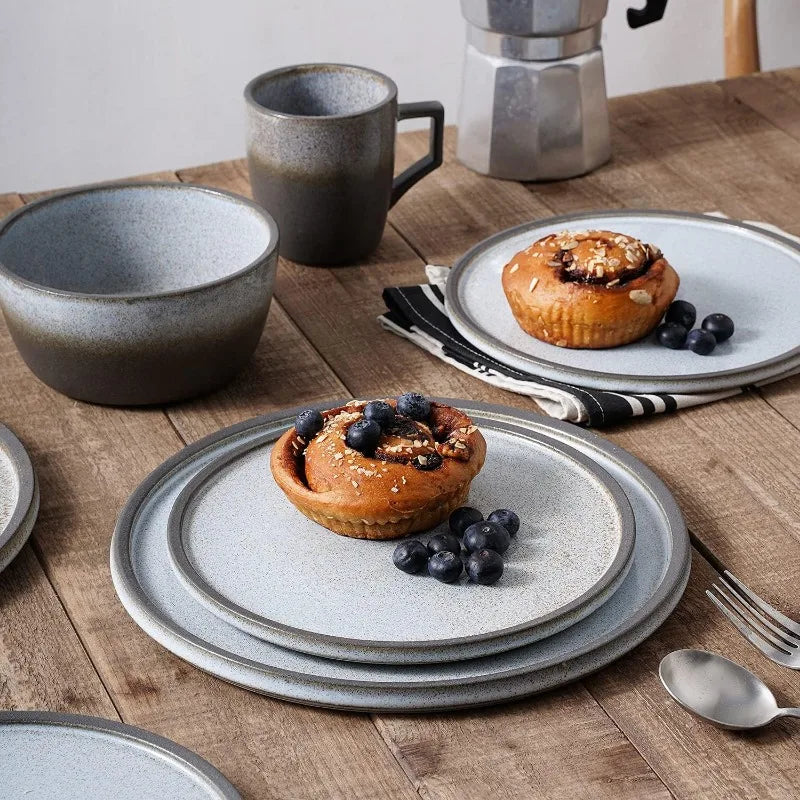 Tom Stoneware Reactive Glaze Dinnerware Set, 16/32 piece