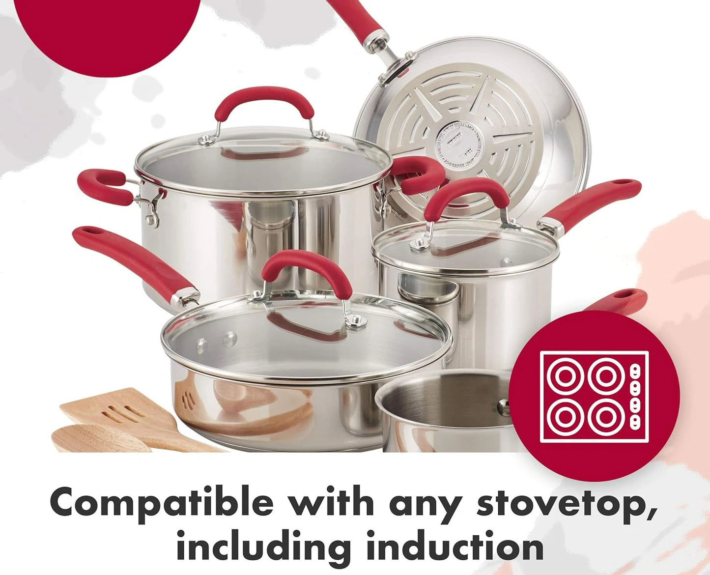 10-Piece Stainless Steel Cookware Set With Silicone Handles