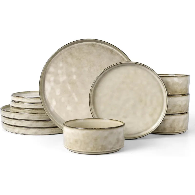 12 Piece Speckled Dinnerware Set for 4