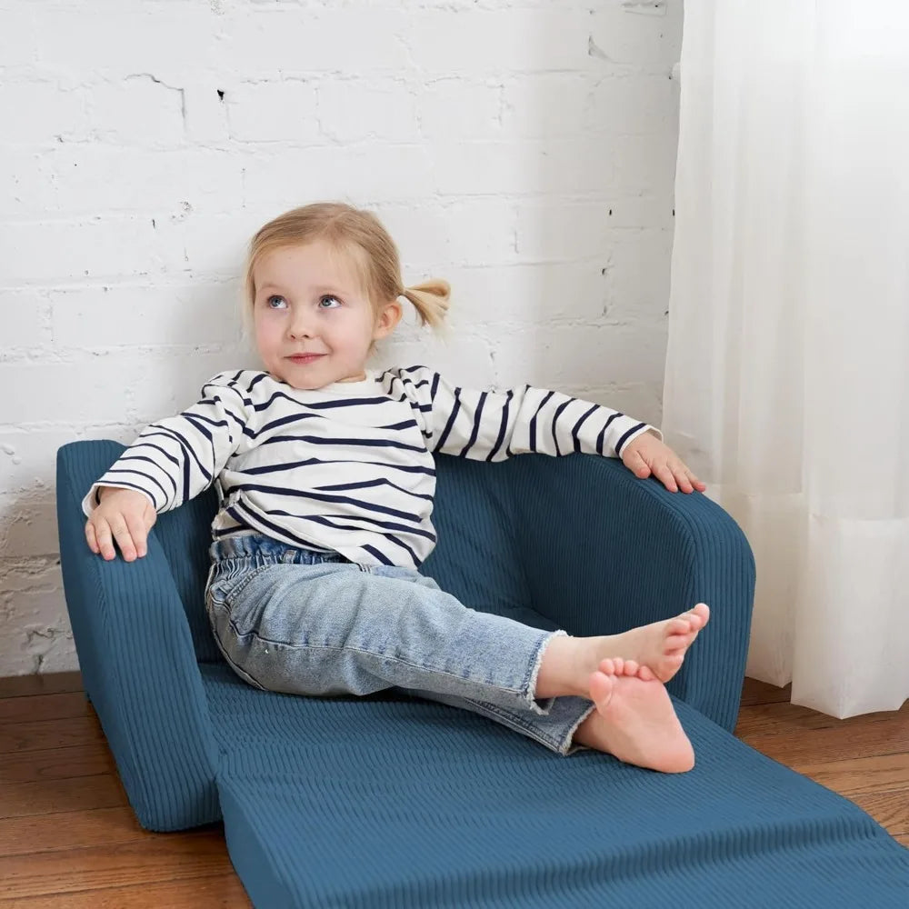 Comfy Kids Chair for Toddler - Stylish 2 in 1 Lounger