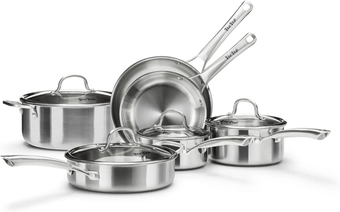 10 Pc Multi-layer Stainless Steel Cookware Set