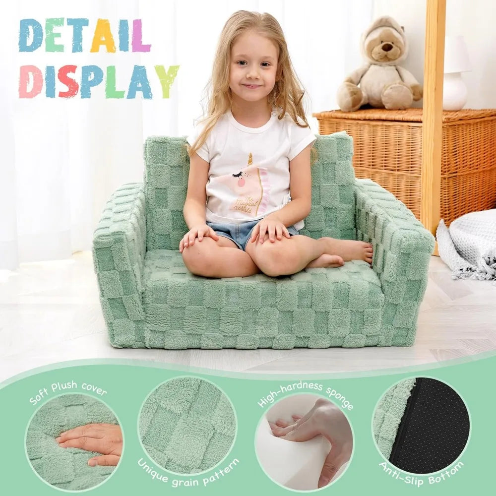 2-in-1 Flannel Fold Out Kid's Couch