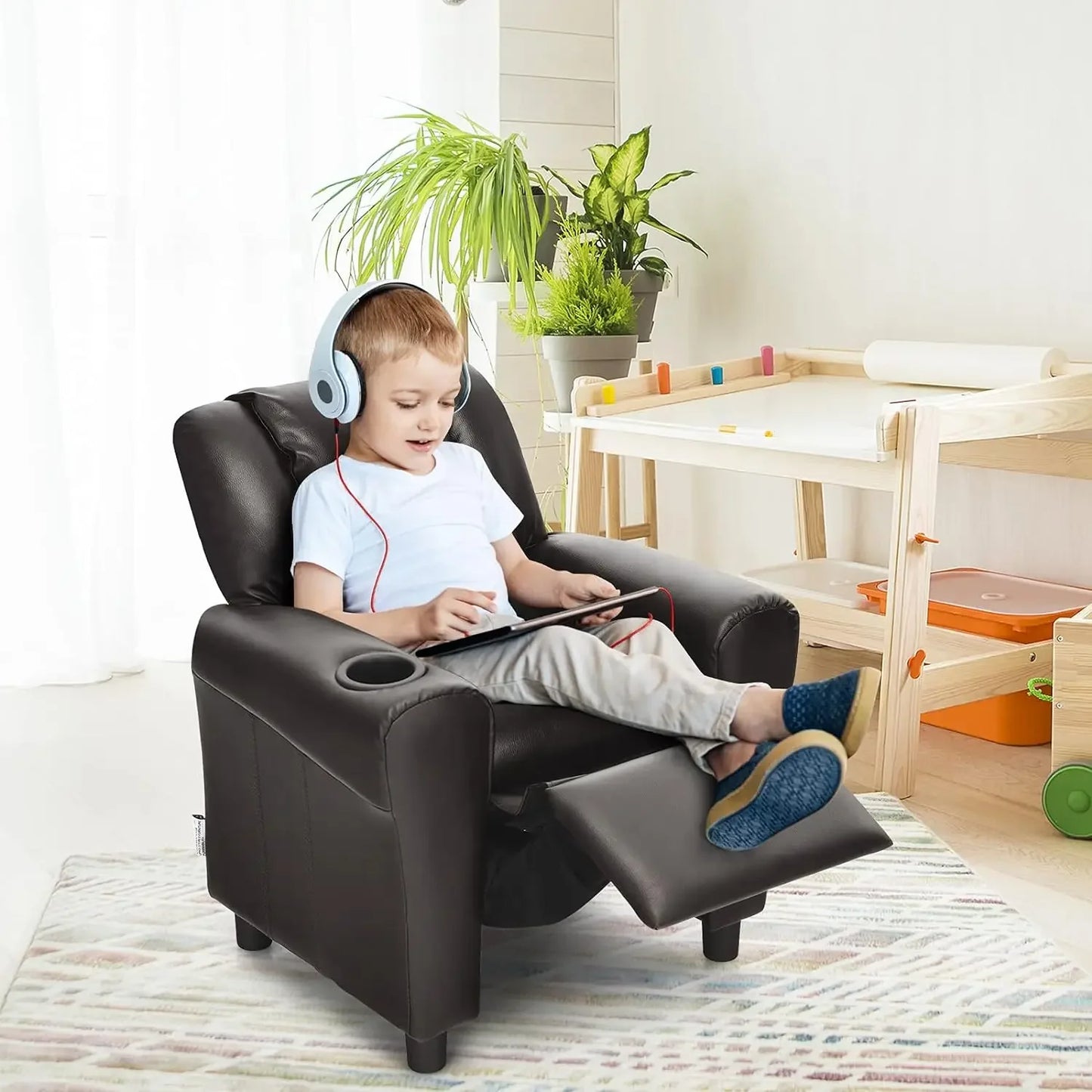 Comfort Corner Kids Recliner Chair with Cup Holder