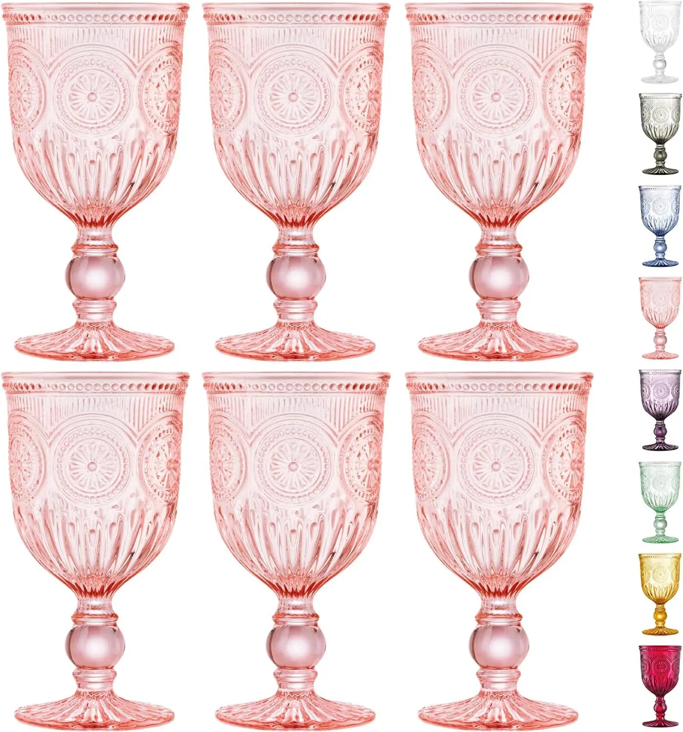 6-piece Smoked Glass Goblets Set