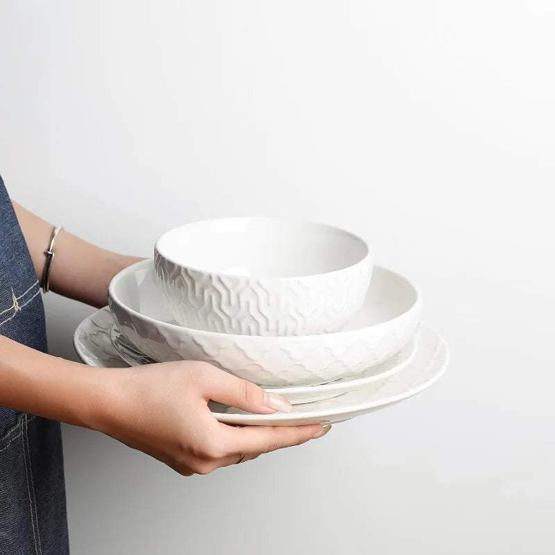 16-Piece, Ceramic Plates and Bowls Set