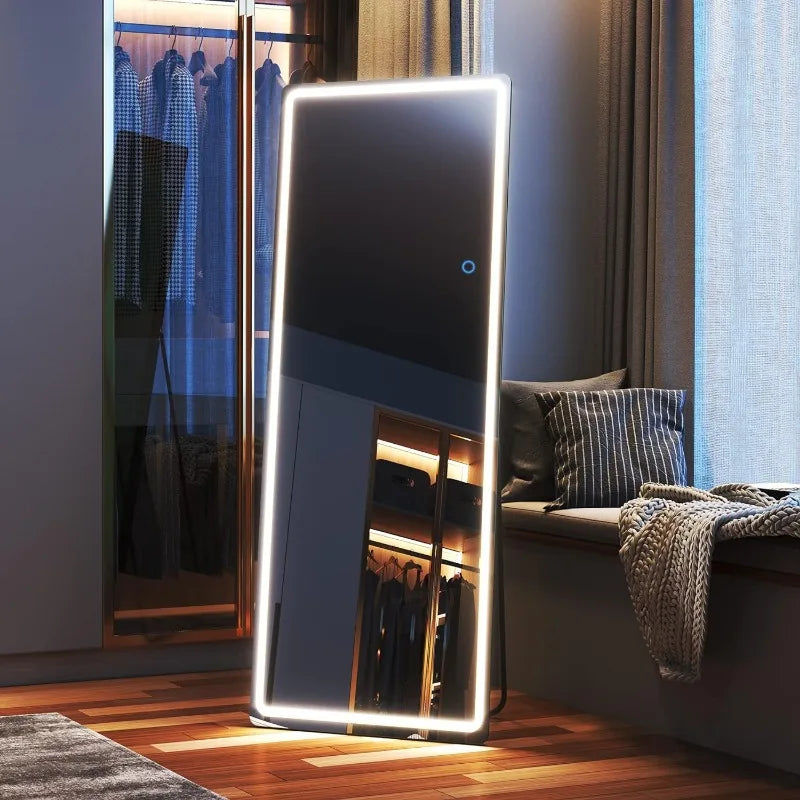 Full Length, 65"x22" Standing Full Body Mirror with Lights