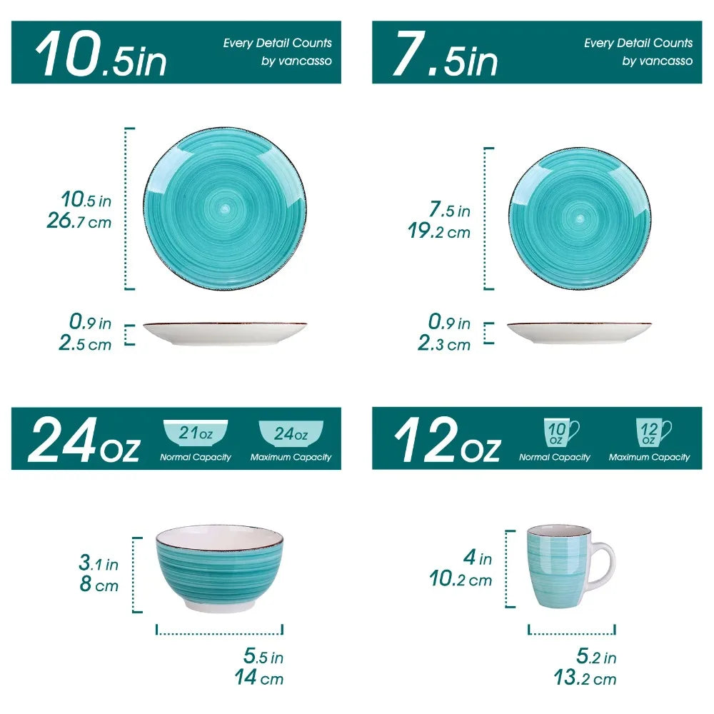 Vancasso Bella 16PCS Vintage Porcelain Dinnerware Set