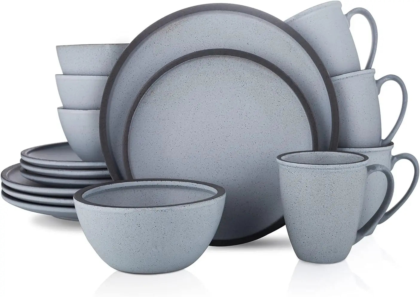 Tom Stoneware Reactive Glaze Dinnerware Set, 16/32 piece