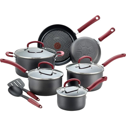 T-fal Ultimate 12 Piece Hard Anodized Nonstick Cookware Set , Oven Broiler Safe 600F