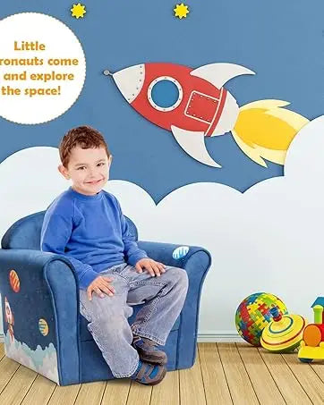 Children's Cartoon Sofa Chair w/Solid Wood Frame, Thick Cushion