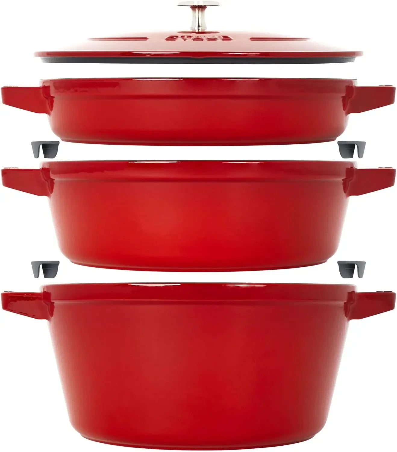 Cast Iron 4-pc, Stackable Space-Saving Cookware Set