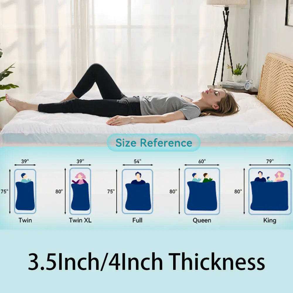 Hcore 3/4 Inch Memory Foam Mattress Topper, Support for Back Pain, Size Optional