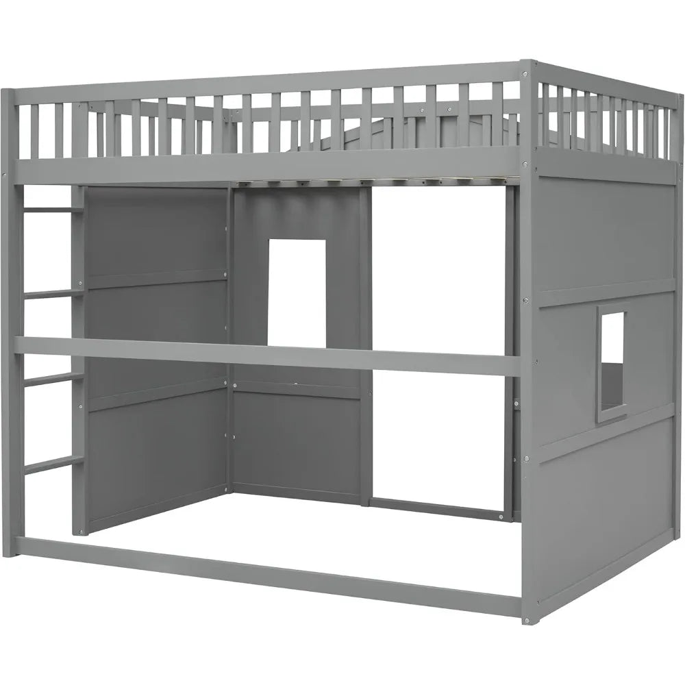 Twin Solid Wood Loft Bed Frame Playhouse