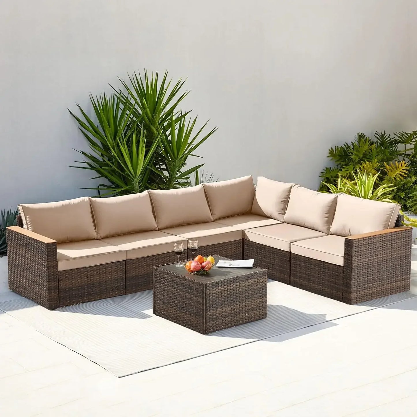 Exclusive Quick Install Patio Furniture Set w/Ottoman