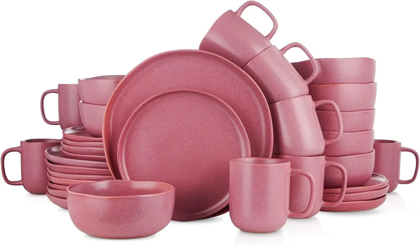 Tom Stoneware Reactive Glaze Dinnerware Set, 16/32 piece