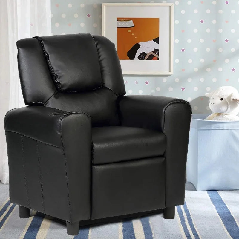 Kids Recliner Chair with Cup Holder, for Girls/ Boys