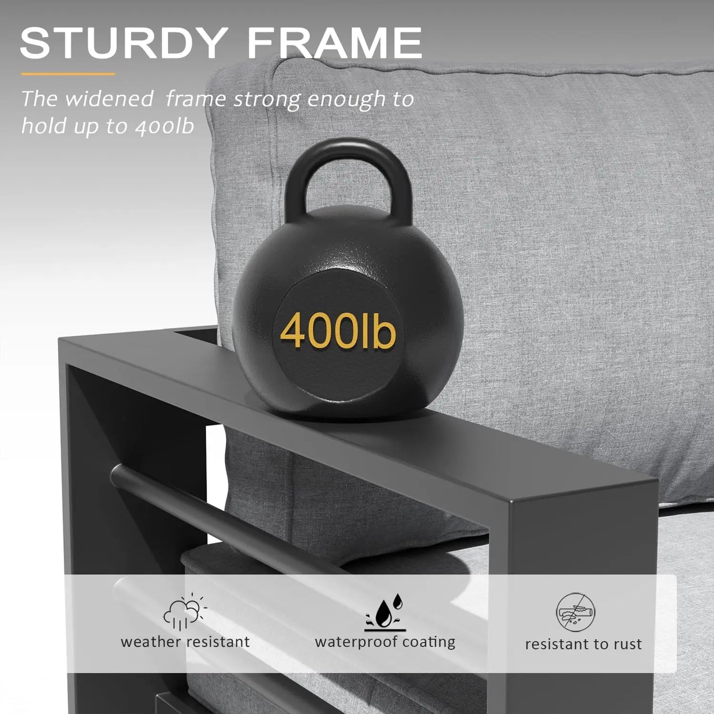 5 Piece Aluminum Furniture Set with Fire Pit Table