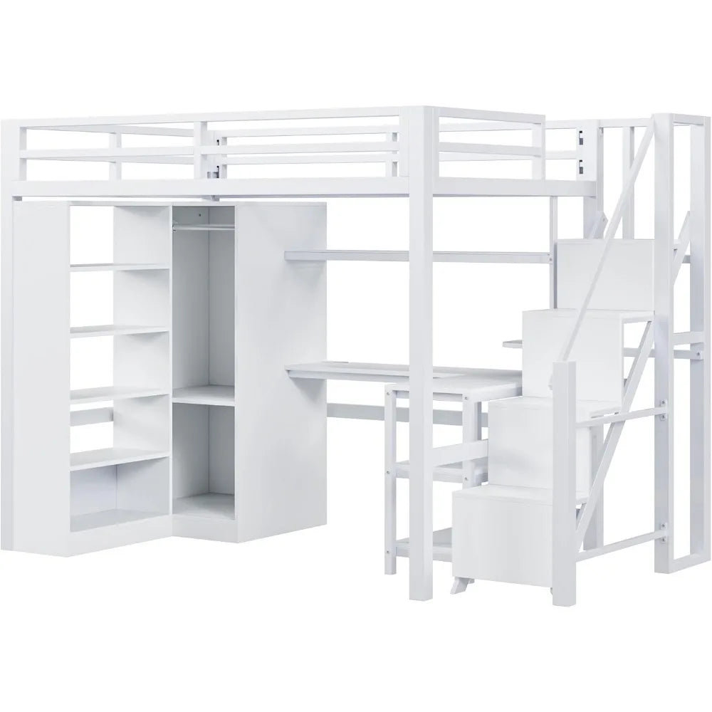 Bellemave Full Size loft Bed with Desk