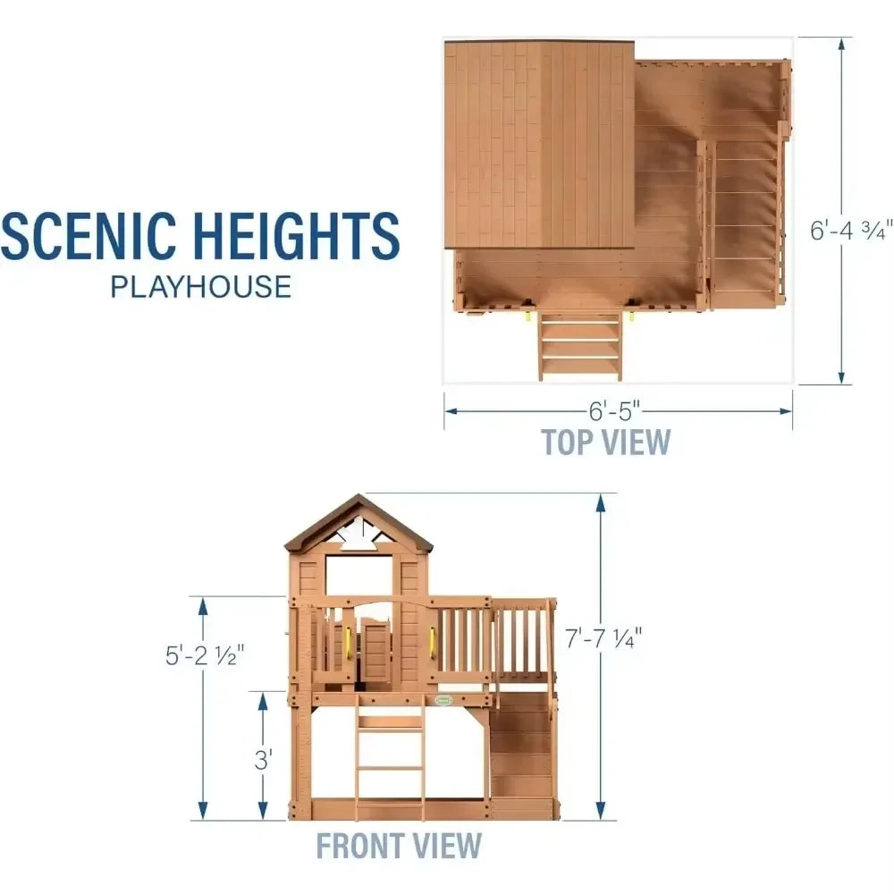 Upper Deck Cottage Style All Cedar Wooden Playhouse