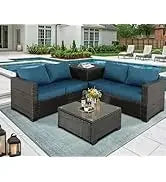 Wicker Rattan Sectional Sofa Patio Sets