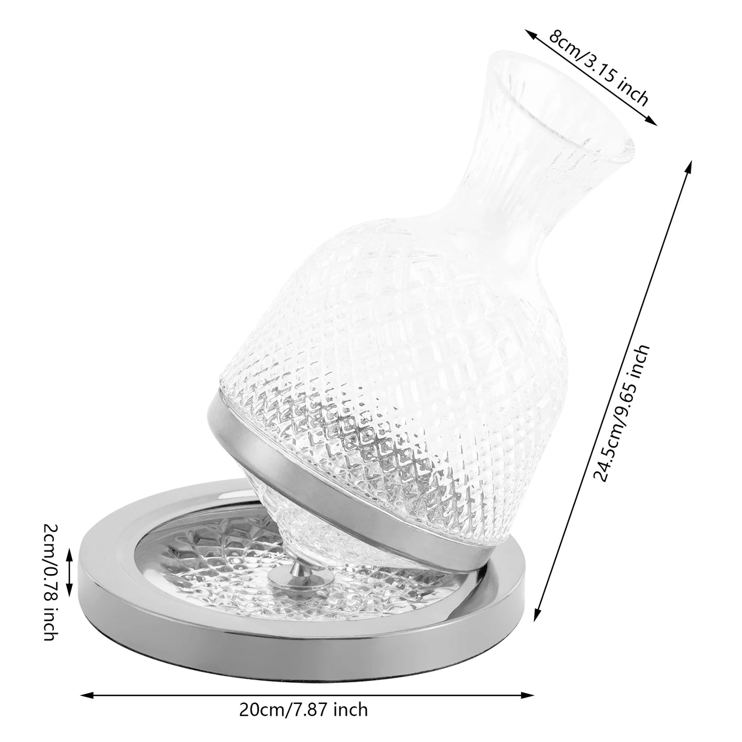 360° Rotating Crystal Glass Red Wine Decanter Set