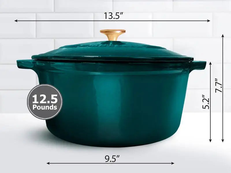 Mueller DuraCast Enameled Cast lron Dutch OvenPot with Lid, 4.5, 6 or 7.5 QT, Casserole Dish,Braiser Pan