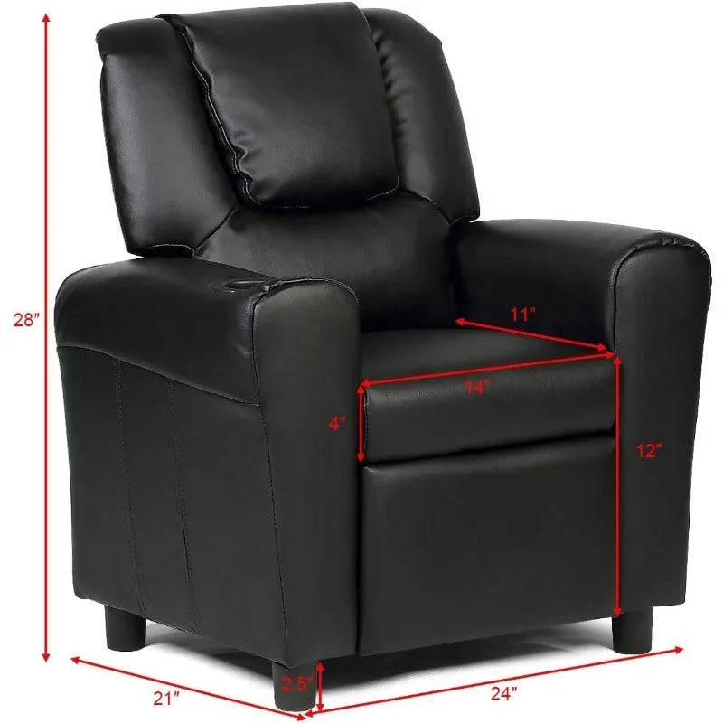 Kids Recliner Chair with Cup Holder, for Girls/ Boys