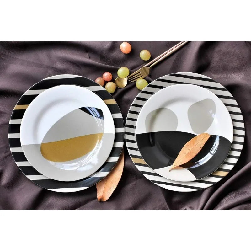 12-Piece Melamine Dinnerware Set - Service for 4, BPA free and dishwasher safe