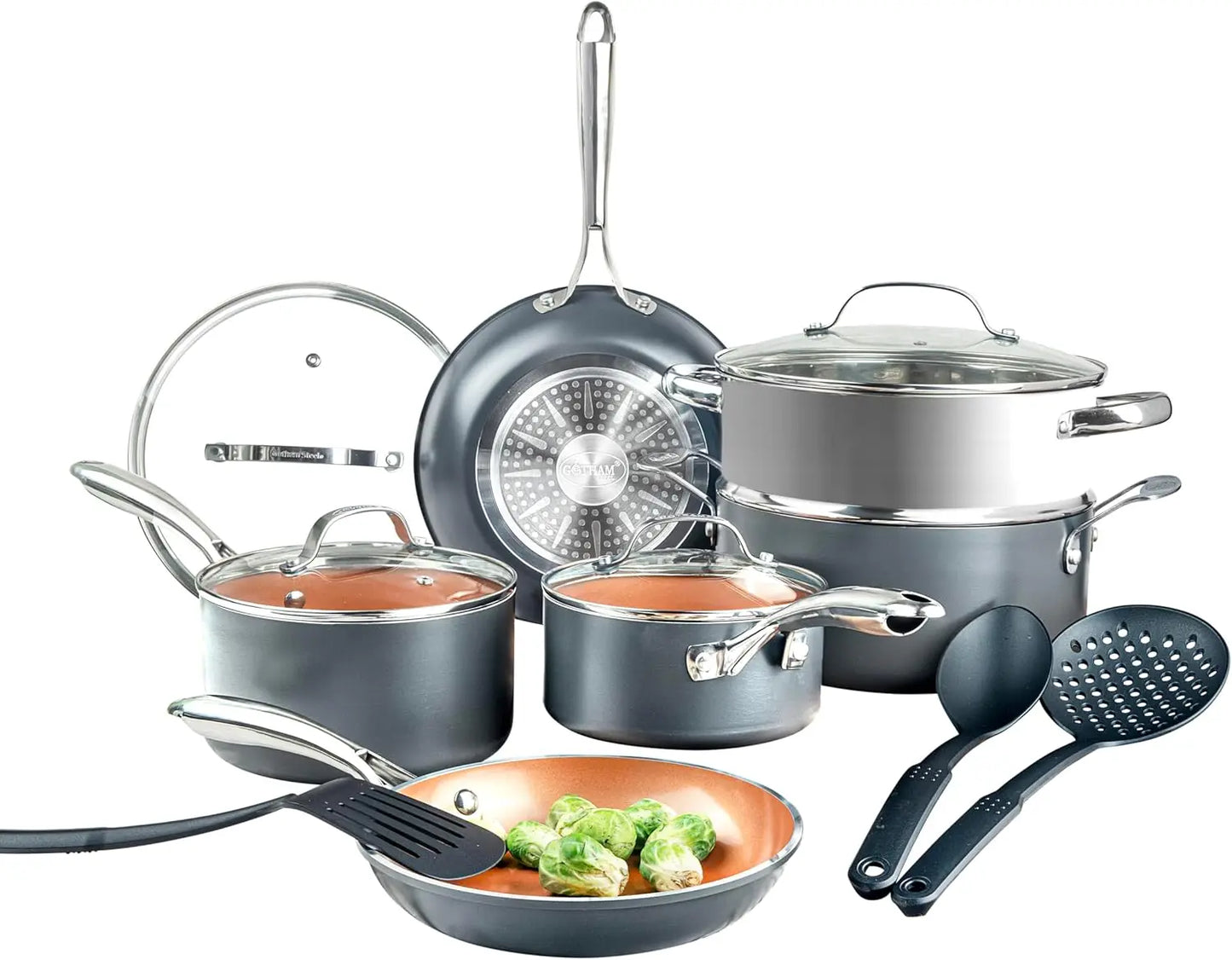 15 Pc, Non Stick, Ceramic Non Toxic Cookware Set