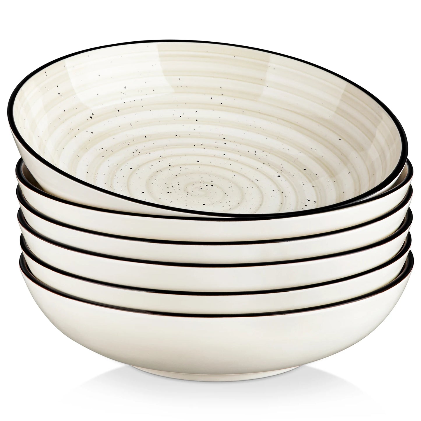 6 Piece Large Ceramic Pasta Bowls