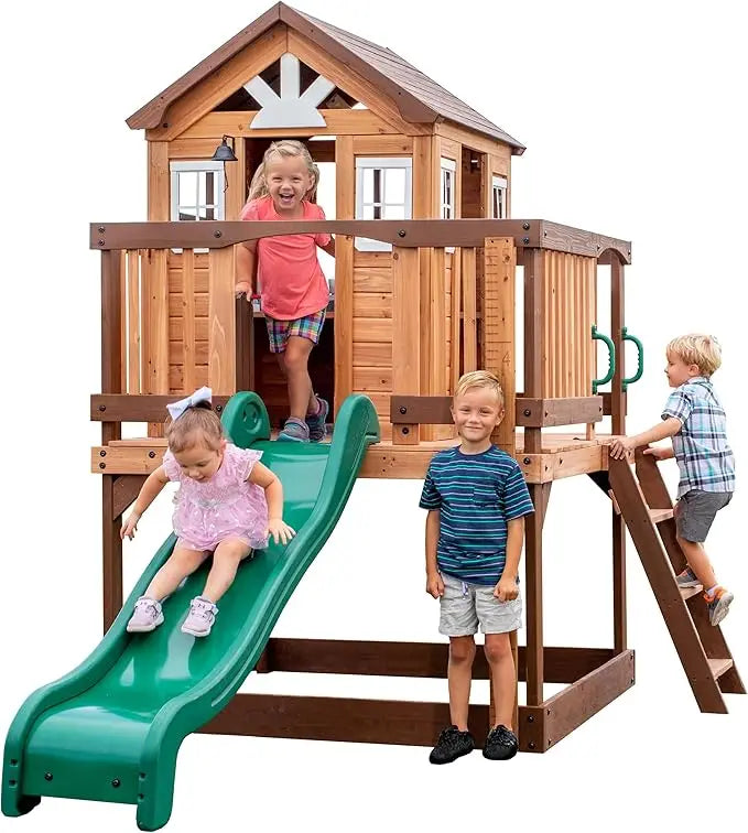 Wrap-Around Deck Cedar Playhouse