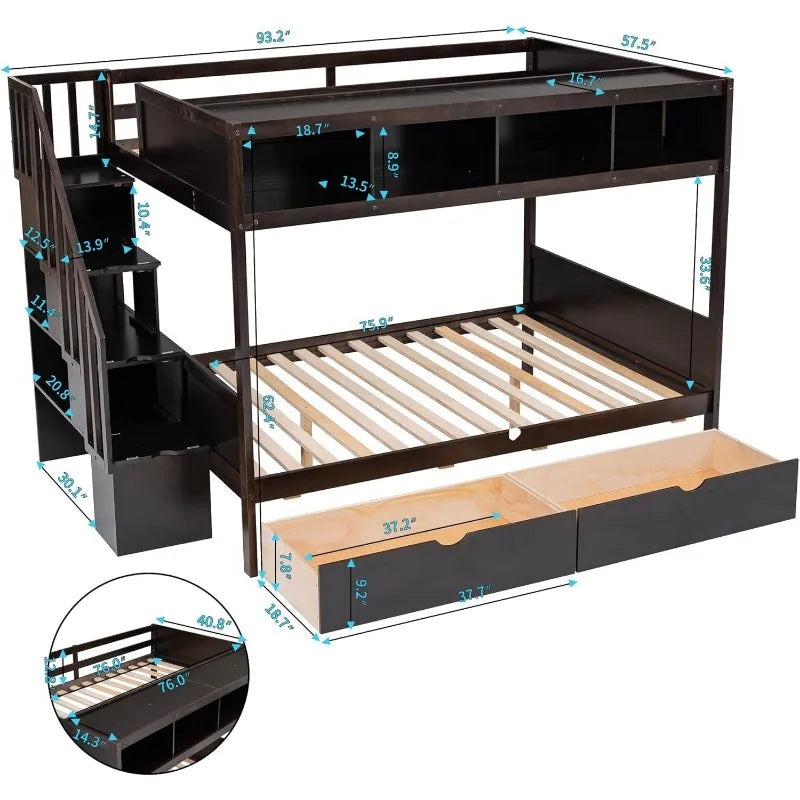 Detachable Twin Over Twin Bunk Bed