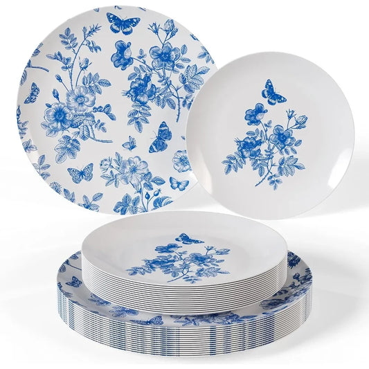 80 Piece Plastic Disposable Plates Set For 40 Guests