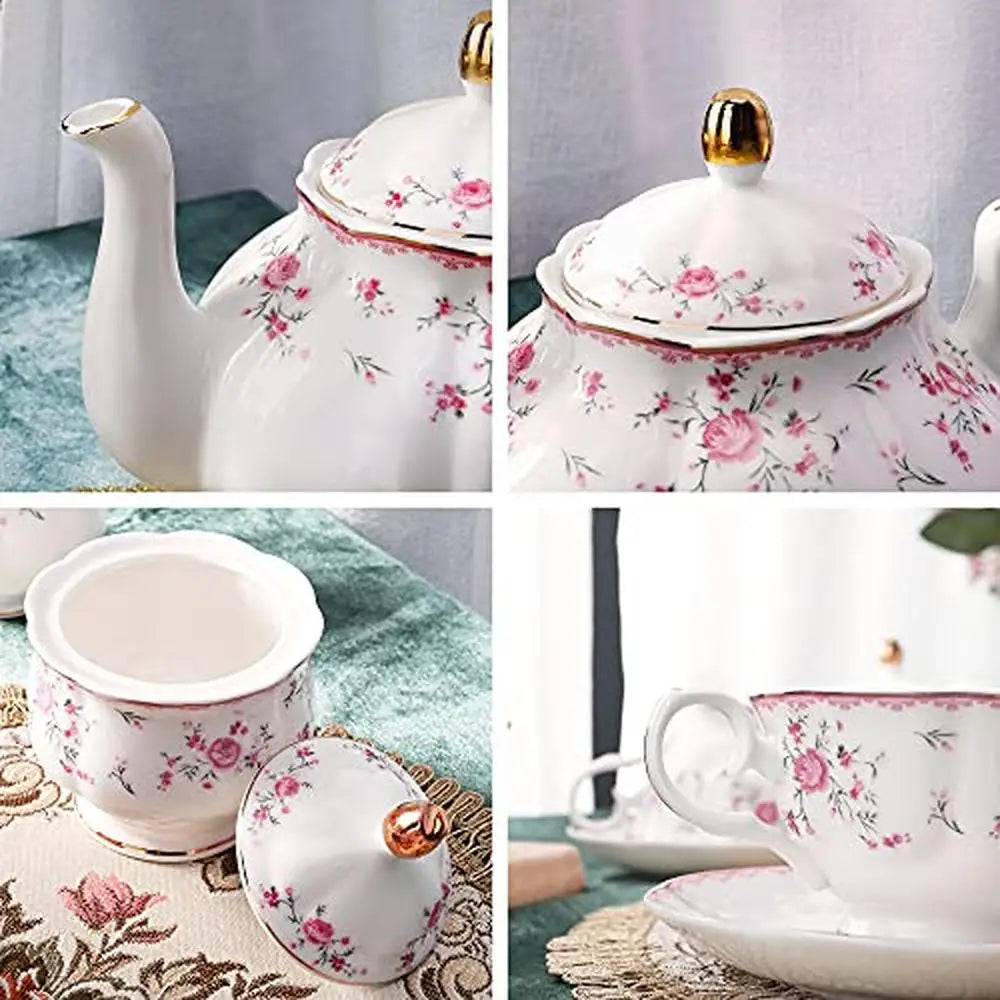 Vintage Floral Porcelain Tea Cup and Saucer Set